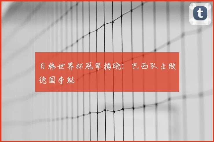 日韩世界杯冠军揭晓:巴西队击败德国夺魁